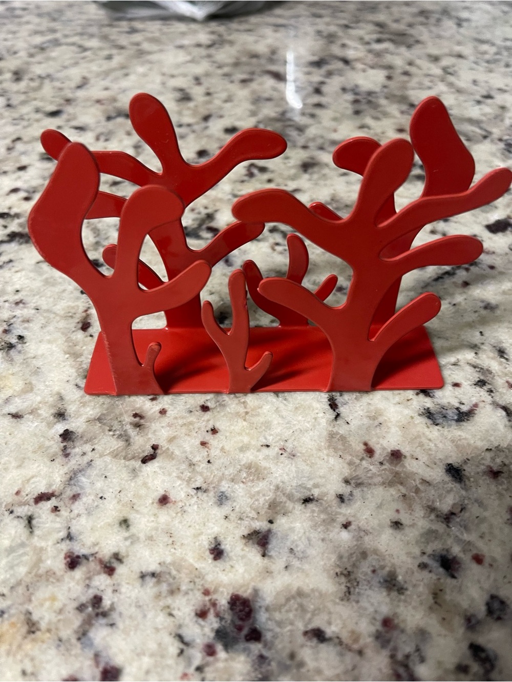 Alessi Mediterraneo Coral Decorative Napkin Holder in Red (2007) RARE